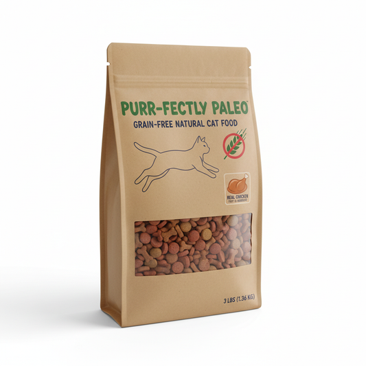 Grain-free natural dry cat food bag