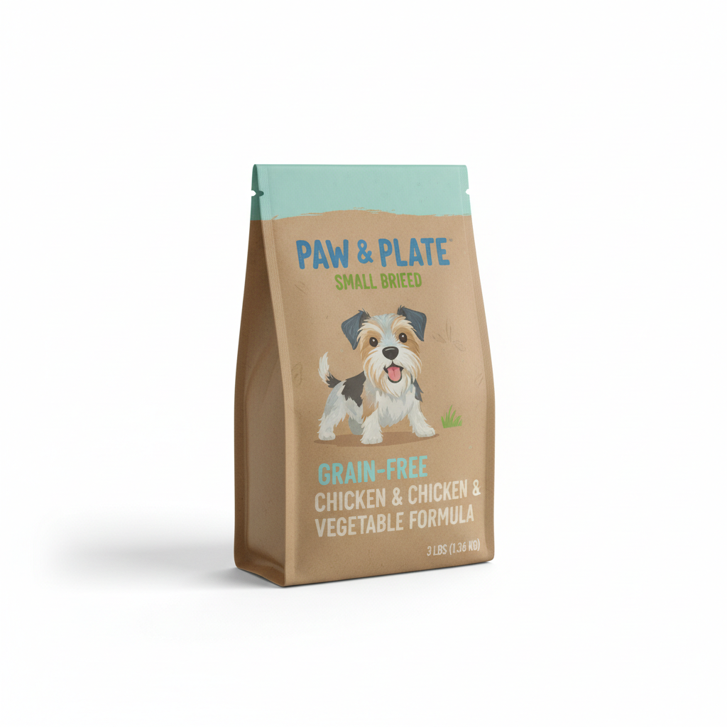 Small breed dry dog food bag